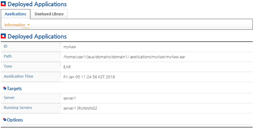 Checking Application Configuration Information in WebAdmin