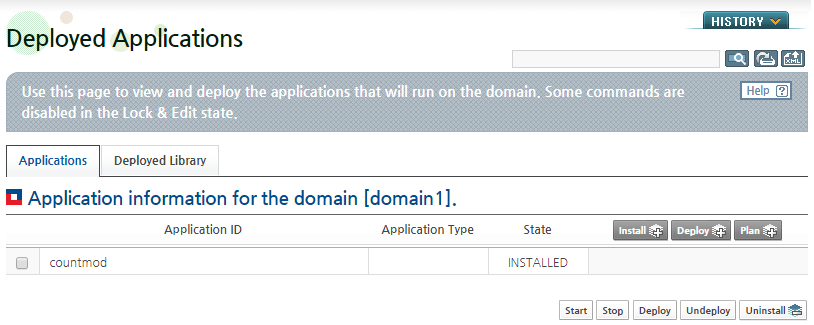 Deploying an Application - Application List