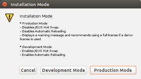 Installing JEUS in GUI Mode - Installation Mode