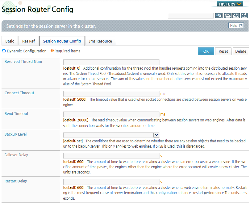 Session Router Config - Properties