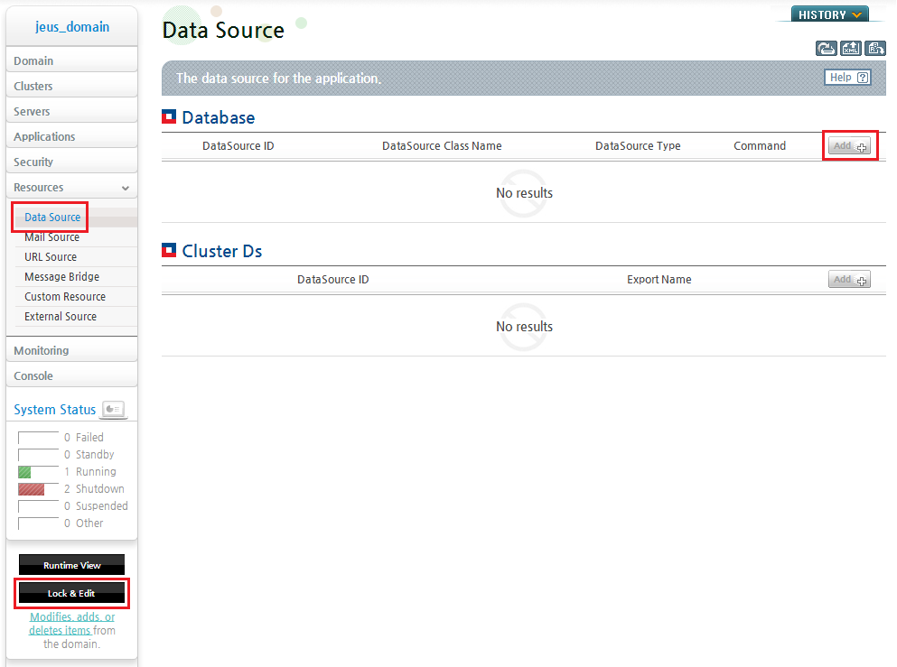 Adding Data Sources - JDBC Data Sources