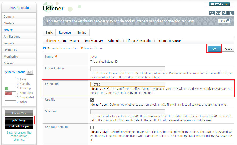 Adding Managed Servers - Changing Listener Properties