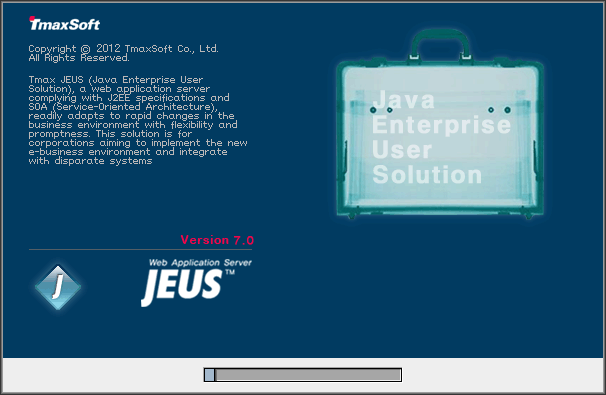 Installing JEUS in GUI Mode - Initial Screen of the Installer