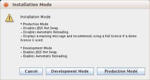 Installing JEUS in GUI Mode - Installation Mode