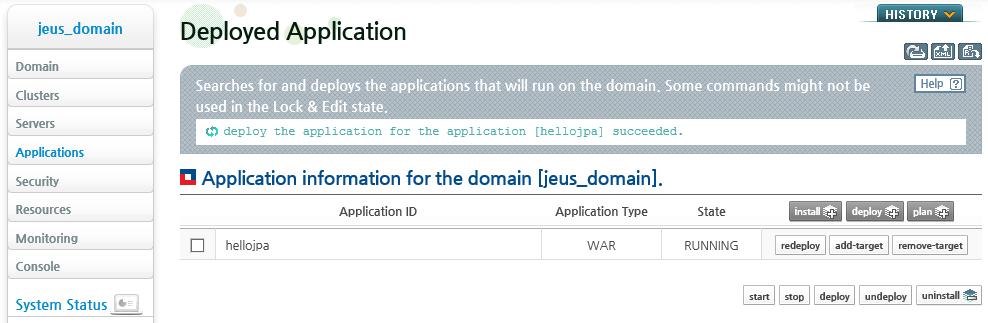 HelloJPA Deployment Successful Message