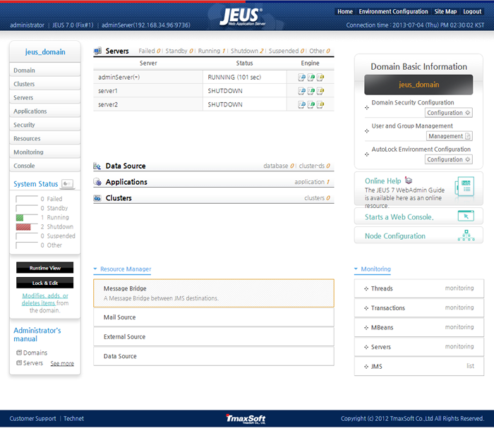 WebAdmin Logout Menu