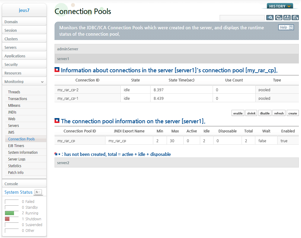 Checking Details of Connections in a JCA Connection Pool