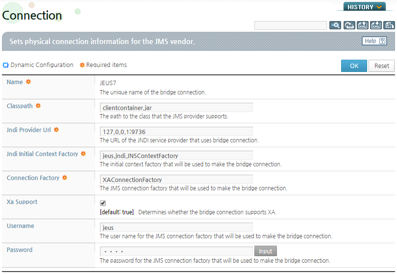 Configuring a Bridge Connection for JEUS