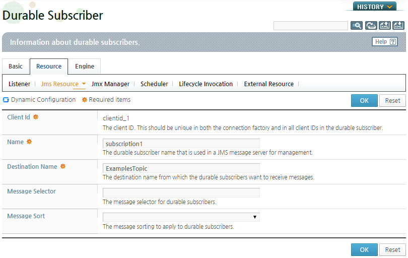 Durable Subscriber Configuration