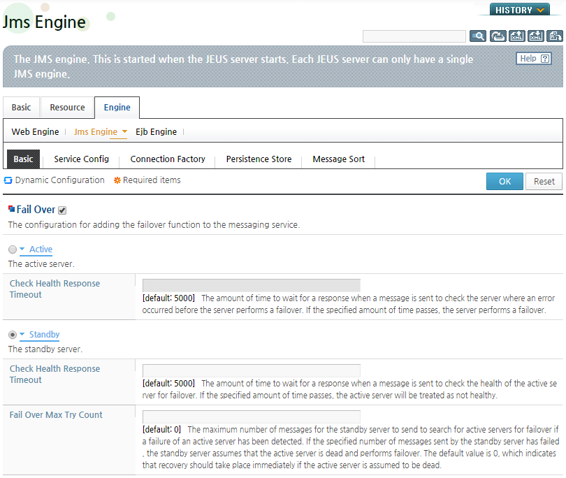 Fail Over Configuration - Standby Server