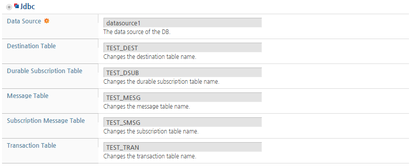 Persistence Store Configuration - Jdbc