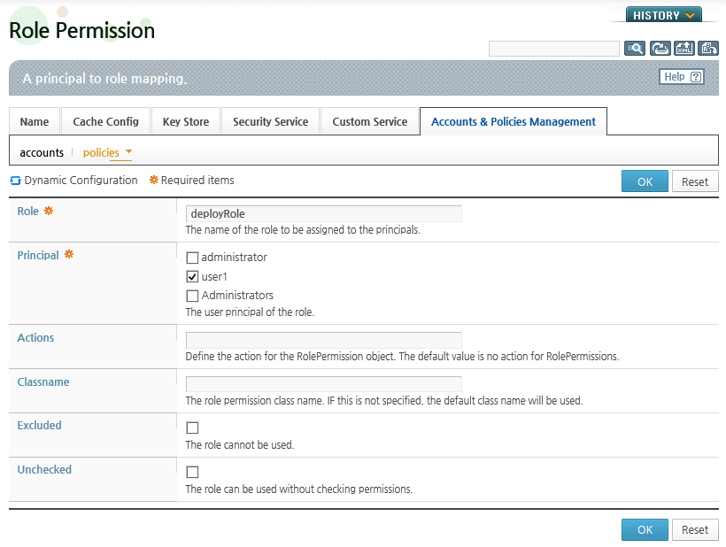 Policy Configurations - Role Permission Registration