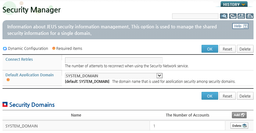 Security Domain Configurations