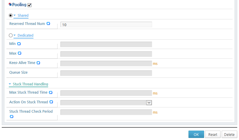 Configuring a Common Thread Pool in WebAdmin