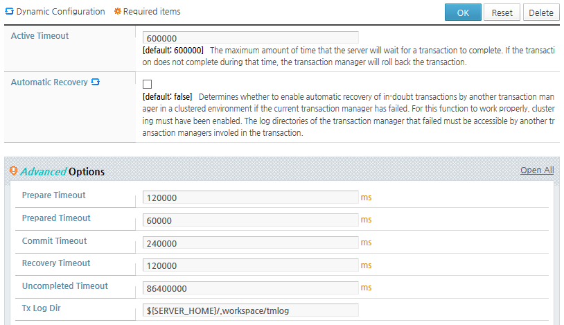 Changing the Timeout Setting in WebAdmin