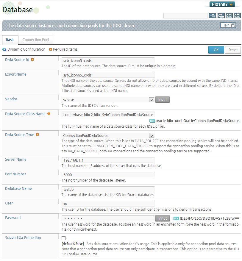 Configuring a Sybase jConnect 5.x Connection Pool Data Source (1)