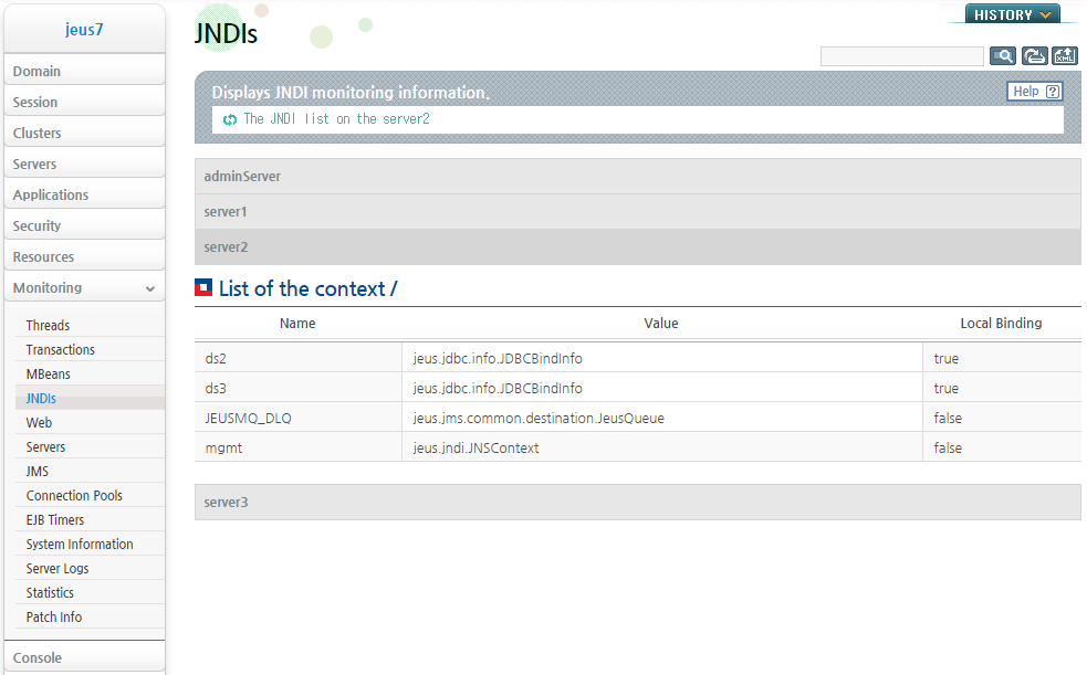 Checking the Data Source JNDI Bound to a Server (1)