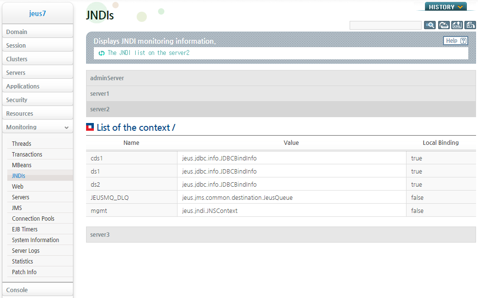 Checking a Cluster JNDI Bound to a Server