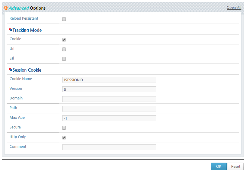 Session Configuration - Advanced Options