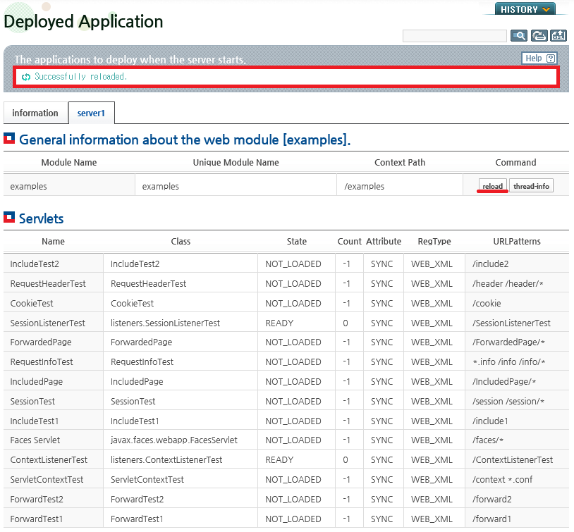 Reloading Web Contexts