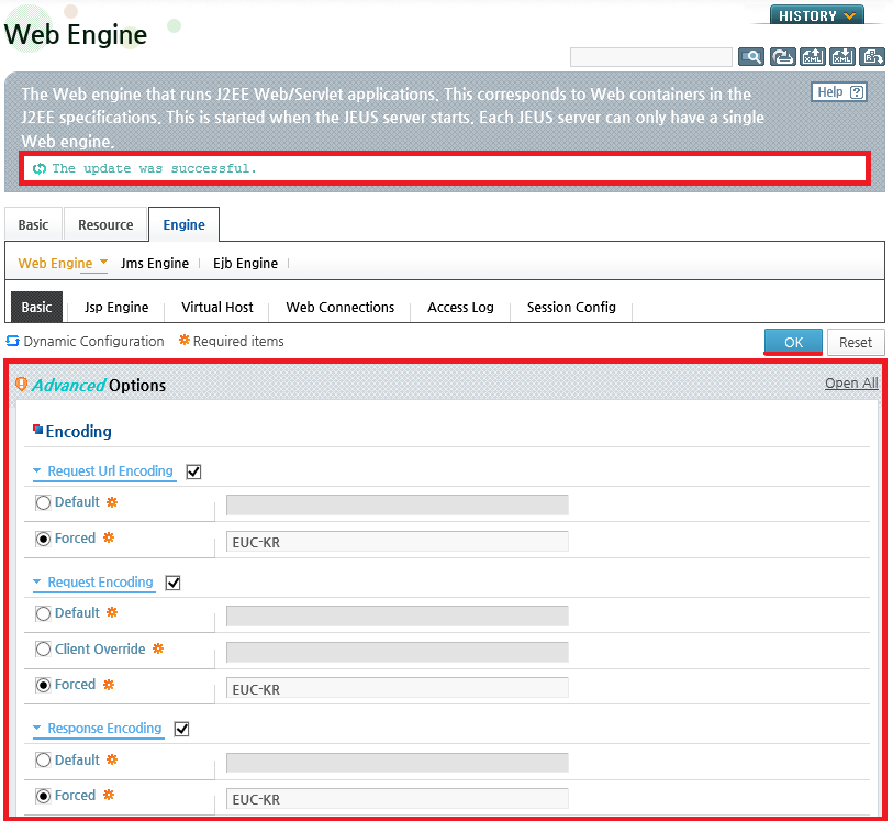 Web Engine Encoding - Configuration