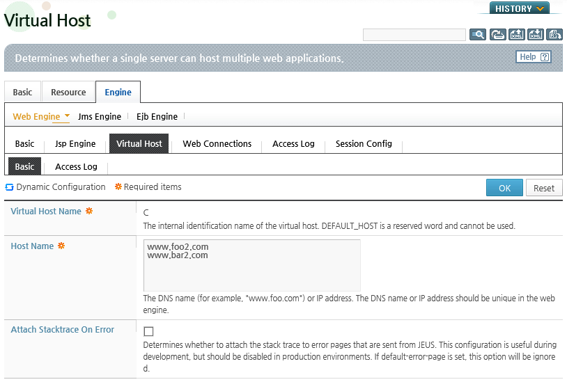 Modifying Virtual Hosts - Configuration