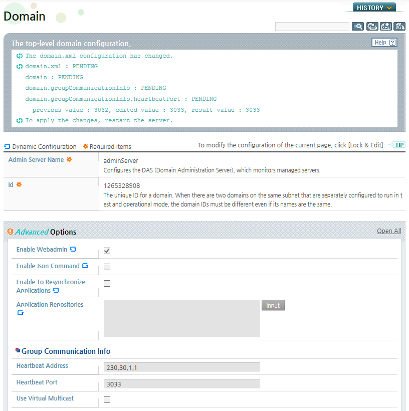 Changing the Configuration - Result Message