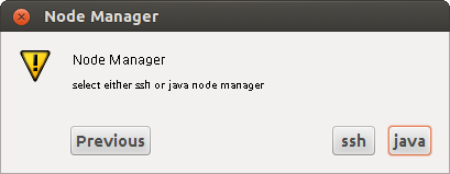 UNIX에서 GUI 모드 설치 - Node Manager 설정