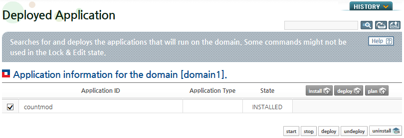 Deploying an Application - Application List