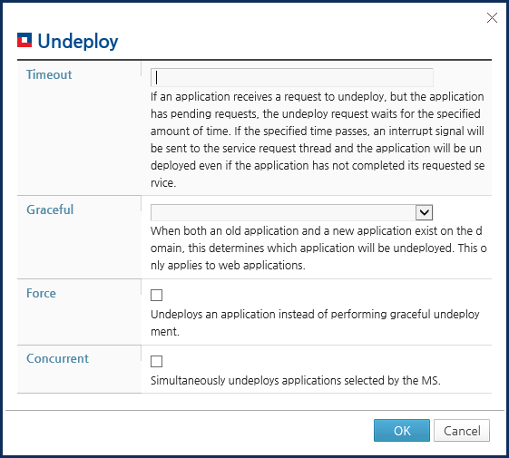 Undeploying an Application - Property Settings