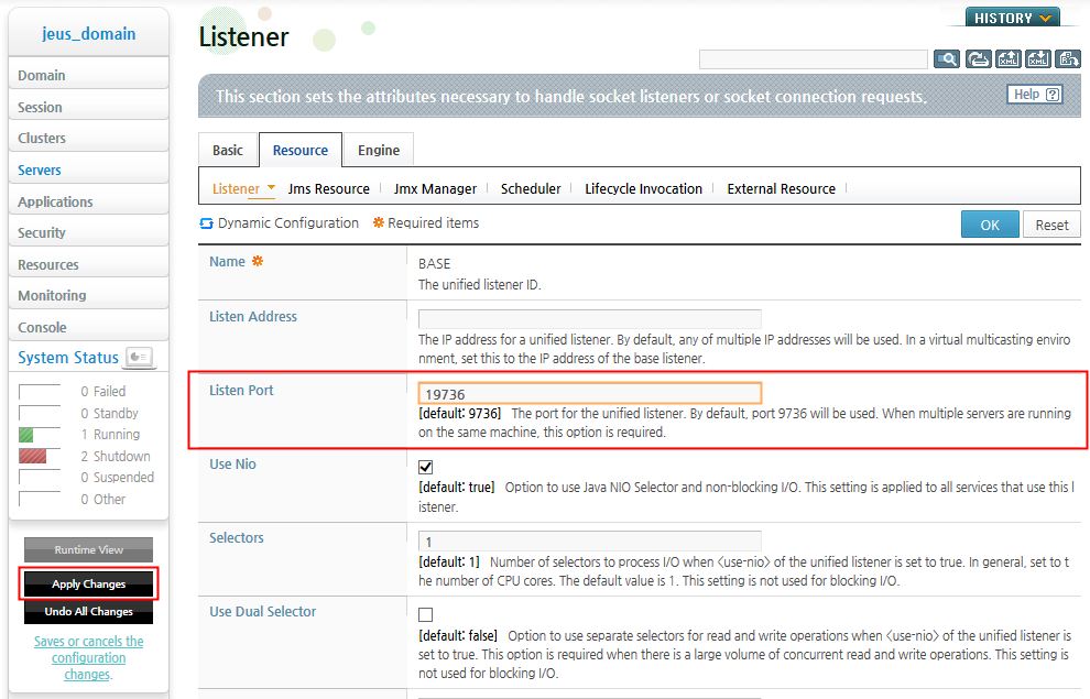 Adding Managed Servers - Changing Listener Properties