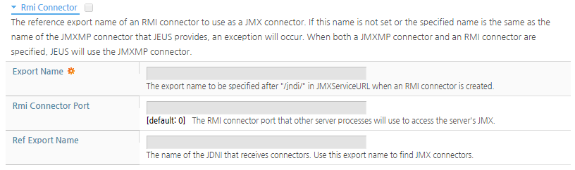 RMI Connector Configuration