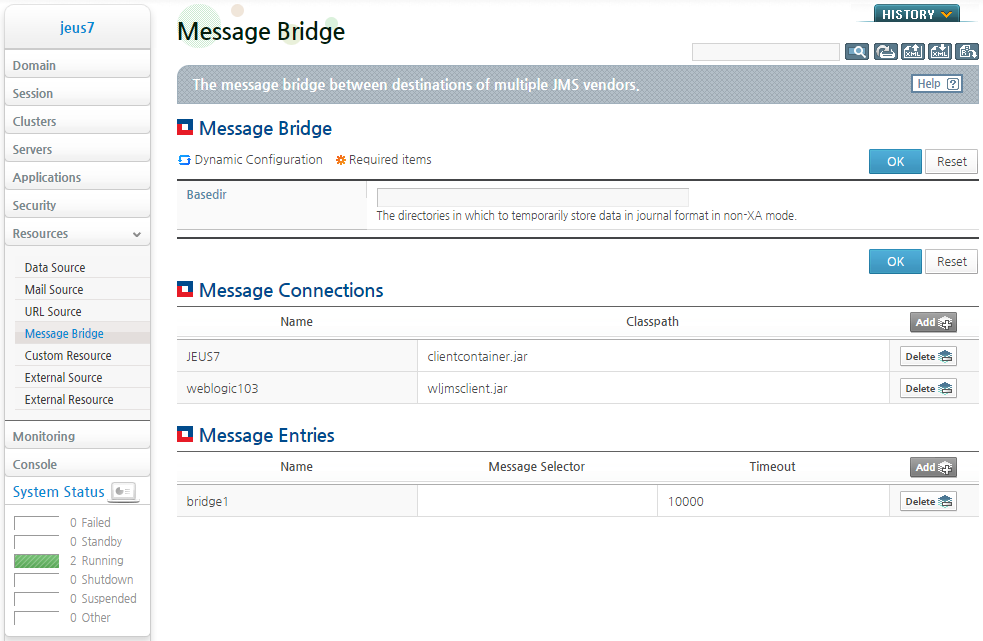 Message Bridge Configuration