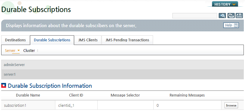 Durable Subscriptions Monitoring