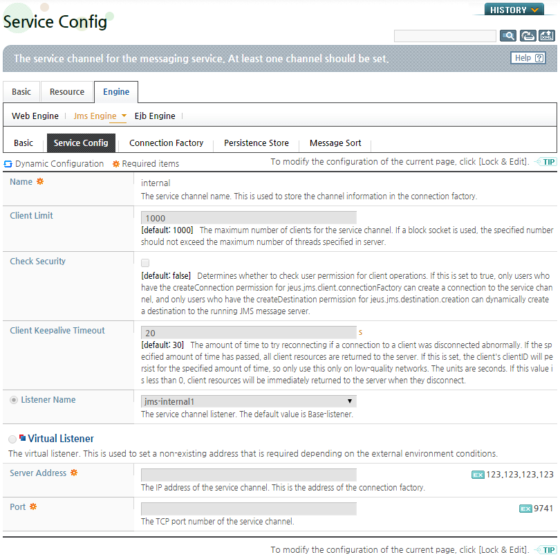 Service Channel Configuration