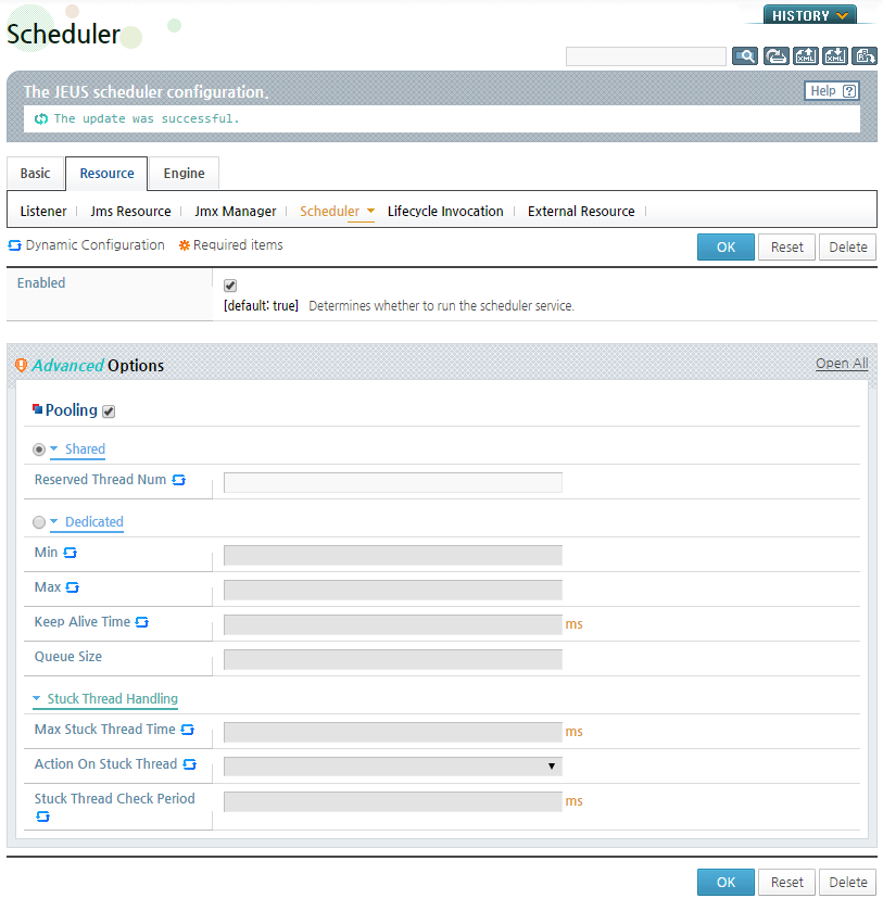 WebAdmin Scheduler Configurations - Scheduler Configuration