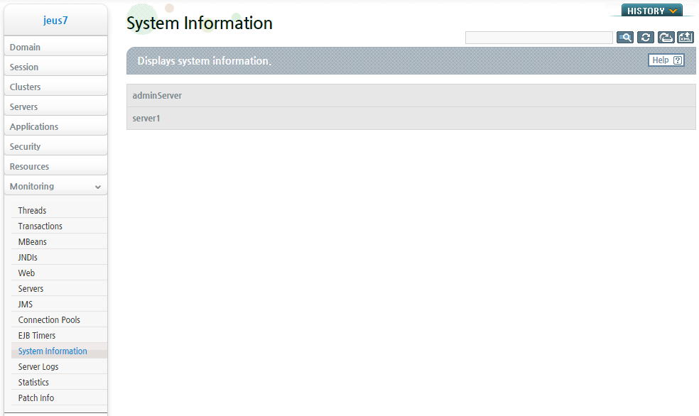 System Information Monitoring Screen