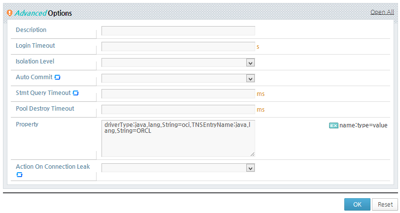 Configuring an Oracle OCI Connection Pool Data Source (2)