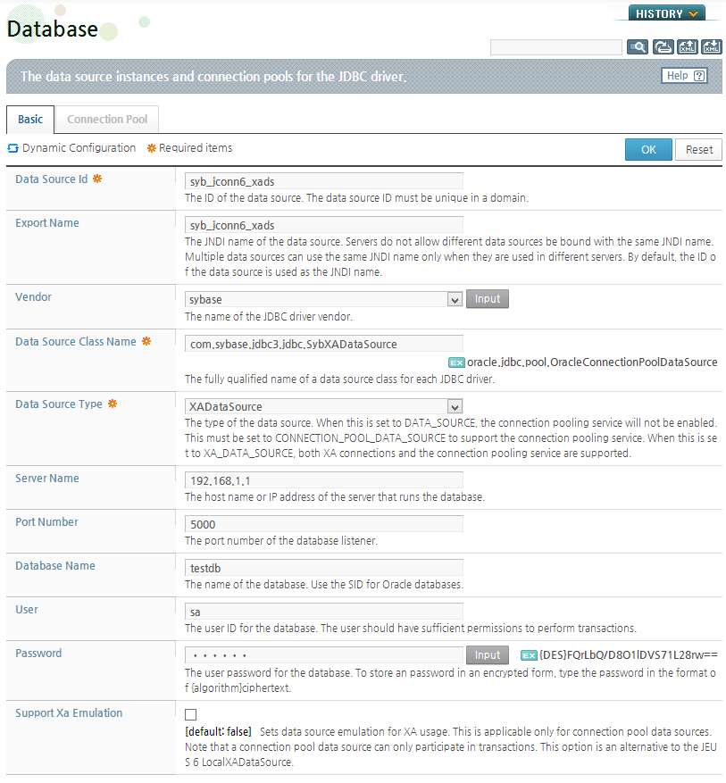 Configuring a Sybase jConnect 6.x XA Data Source (1)