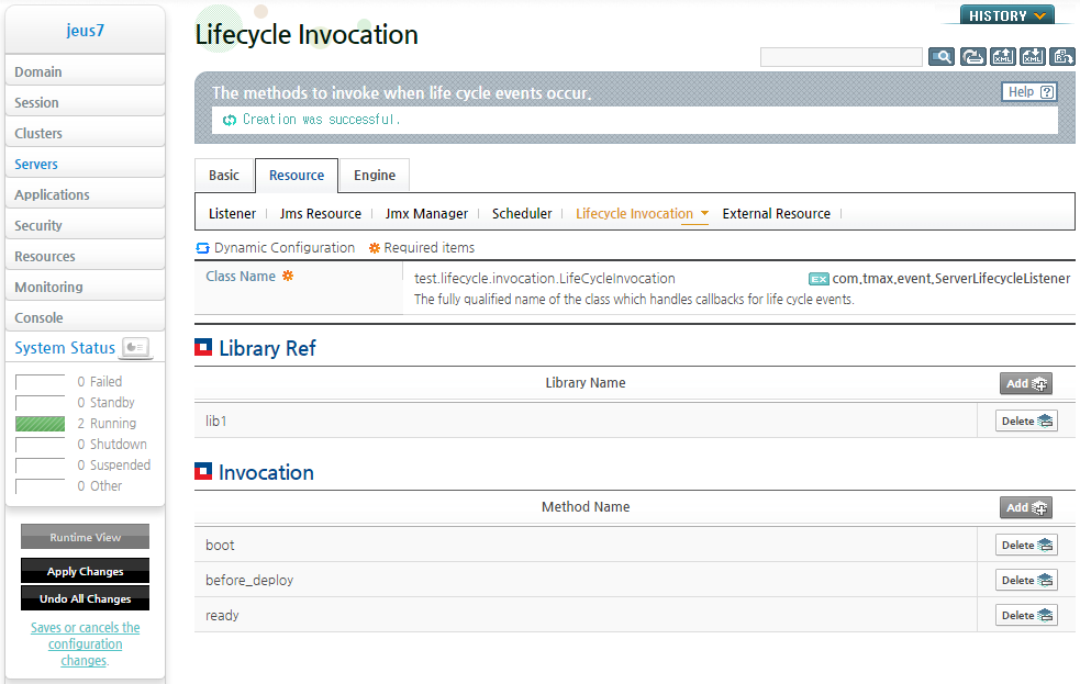 Configuring Lifecycle Invocation in WebAdmin (11)