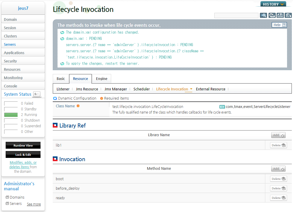 Configuring Lifecycle Invocation in WebAdmin (12)