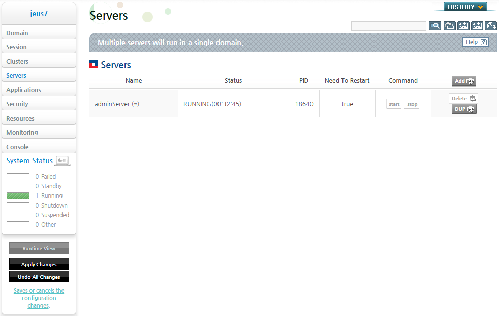 WebAdmin Server Configuration Screen - Adding a Server (1)