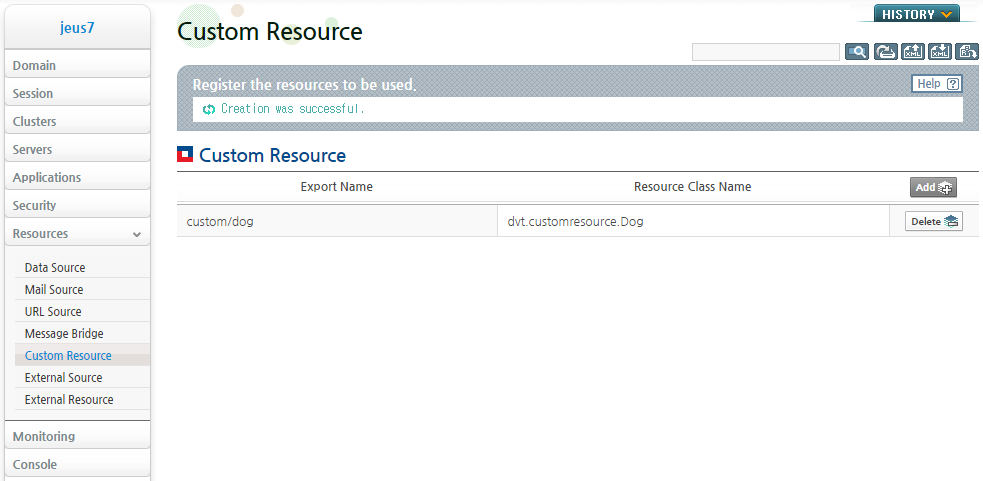 Configuring a Custom Resource in WebAdmin (3)