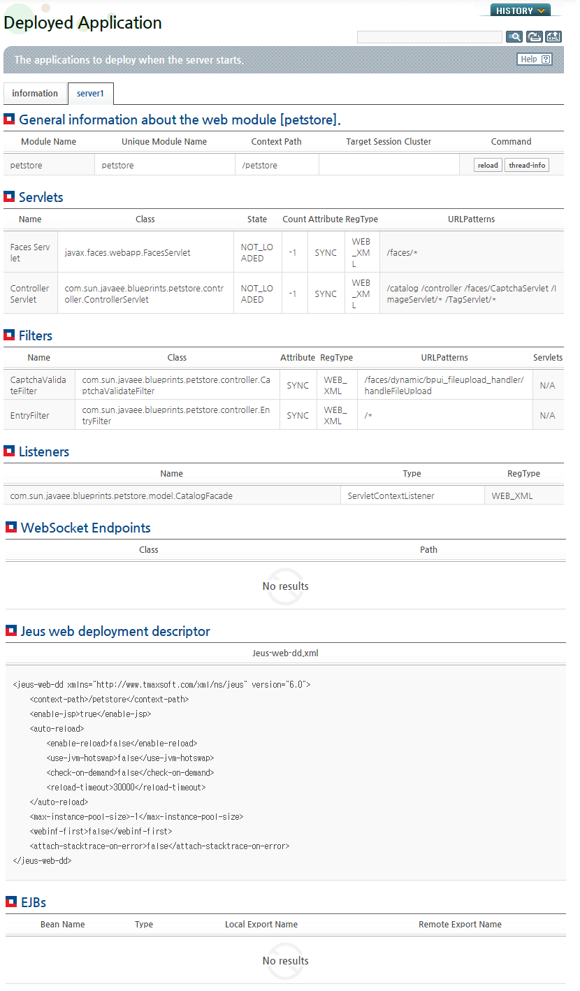 Monitoring Web Contexts - Web Application Details