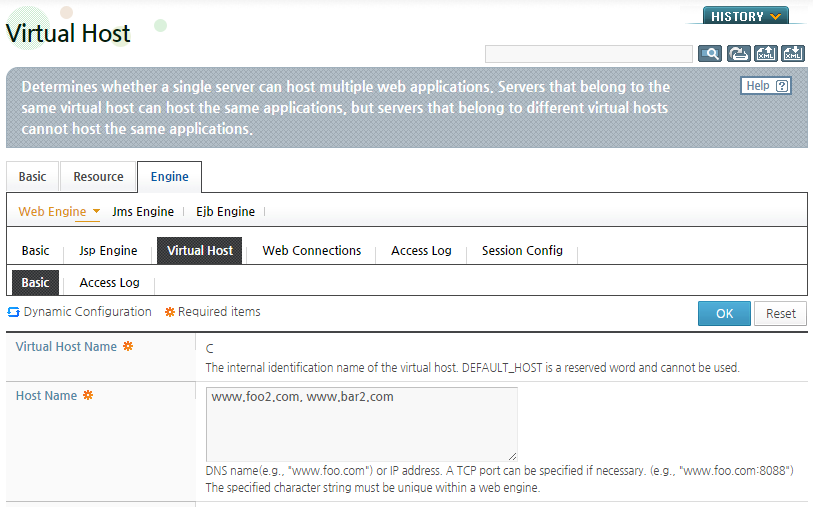 Modifying Virtual Hosts - Configuration