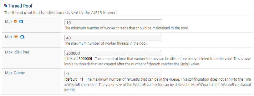Configuring AJP Listeners - Thread Pool Configuration