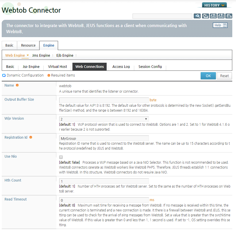 Configuring WebtoB Connectors - Basic Info
