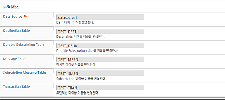 Persistence Store 설정 - Jdbc