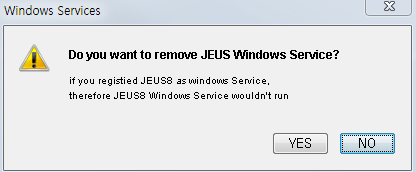 Uninstalling JEUS on Windows - Windows Service Deletion