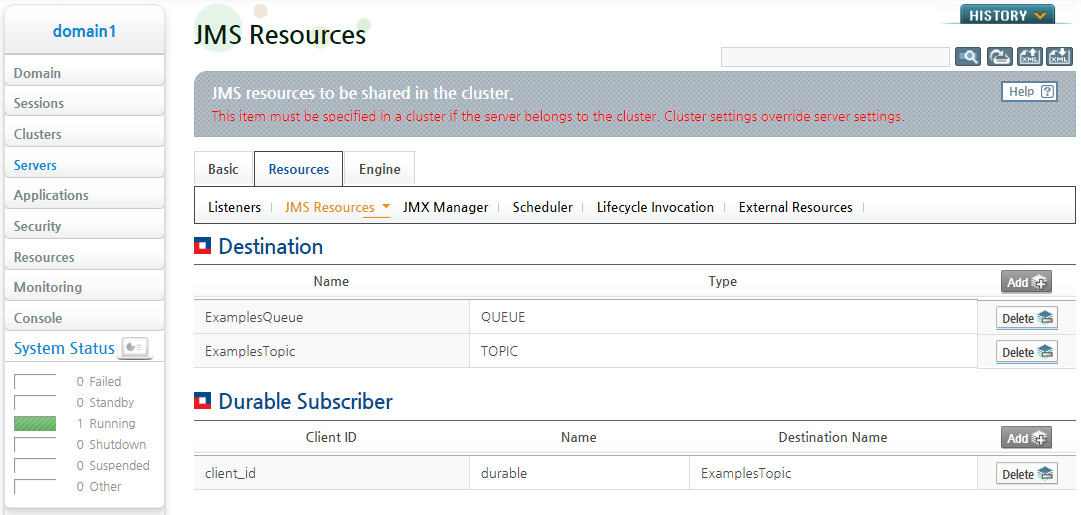 JMS Resources Configuration